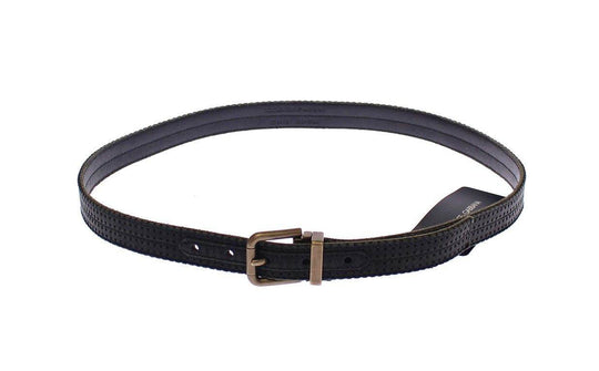 Dolce & Gabbana Eleganter blauer Herrengürtel aus Leder-Baumwoll-Gemisch - Léoré