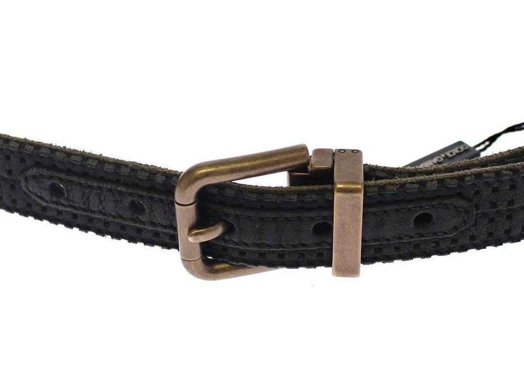 Dolce & Gabbana Eleganter blauer Herrengürtel aus Leder-Baumwoll-Gemisch - Léoré