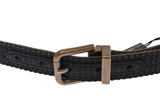 Dolce & Gabbana Eleganter blauer Herrengürtel aus Leder-Baumwoll-Gemisch - Léoré