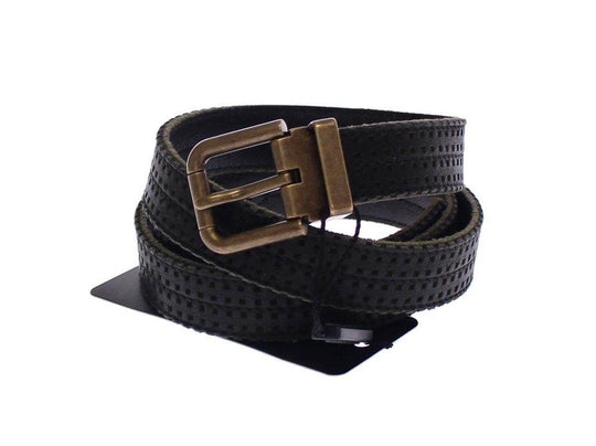 Dolce & Gabbana Eleganter blauer Herrengürtel aus Leder-Baumwoll-Gemisch - Léoré