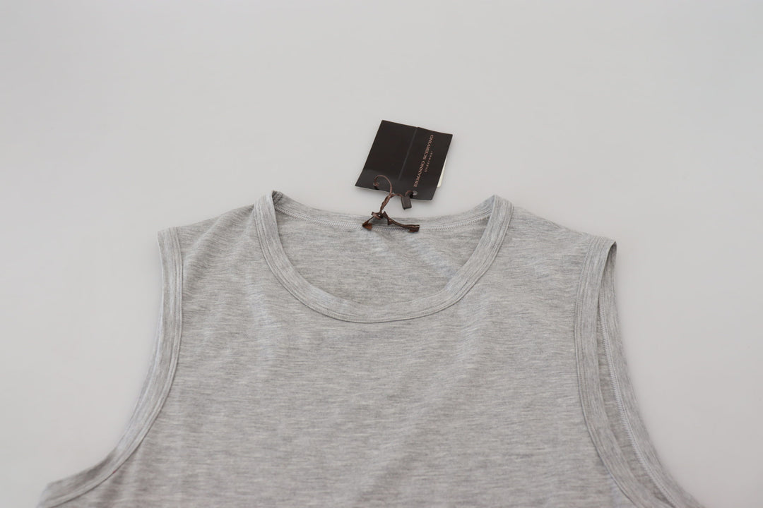 Ermanno Scervino Graues ärmelloses Männer-Pullover-T-Shirt