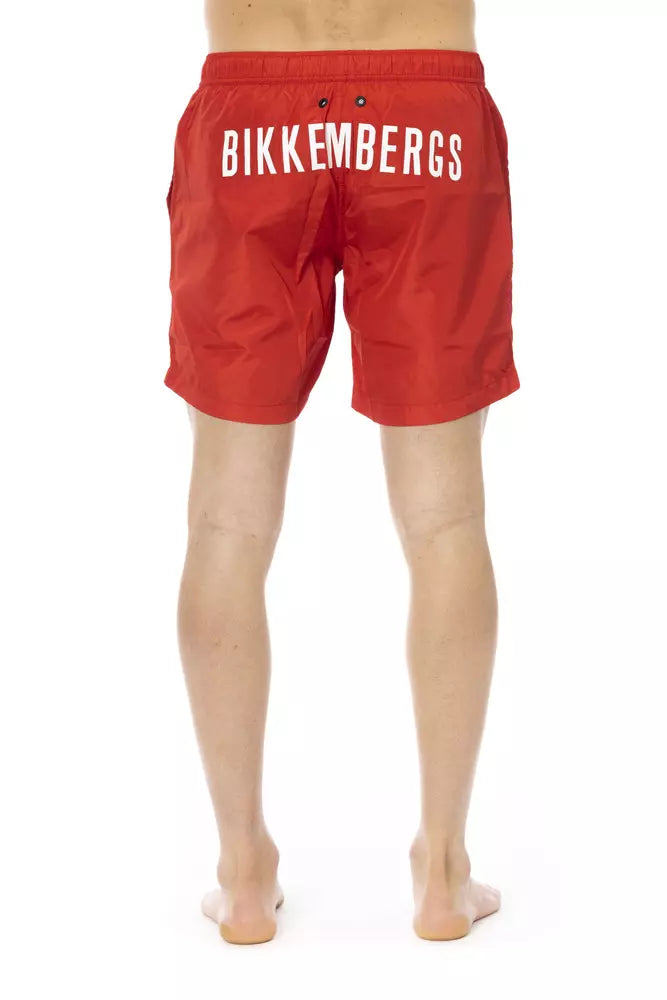 Bikkembergs Rotes Polyester Männer schwimmen kurz