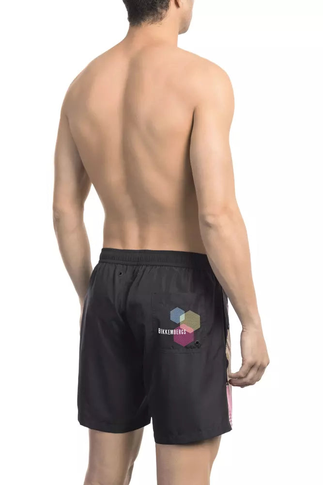 Bikkembergs Schwarze Polyester Herren Badeshorts