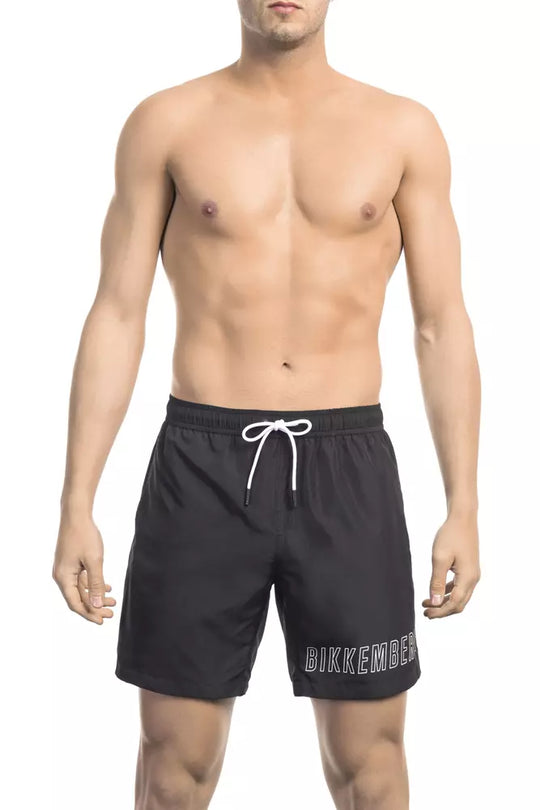 Bikkembergs Schwarze Polyester Herren Badeshorts