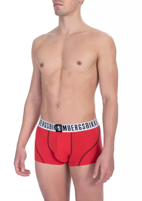 Bikkembergs Rote Baumwolle Herrenunterwäsche Trunk Bi-Pack