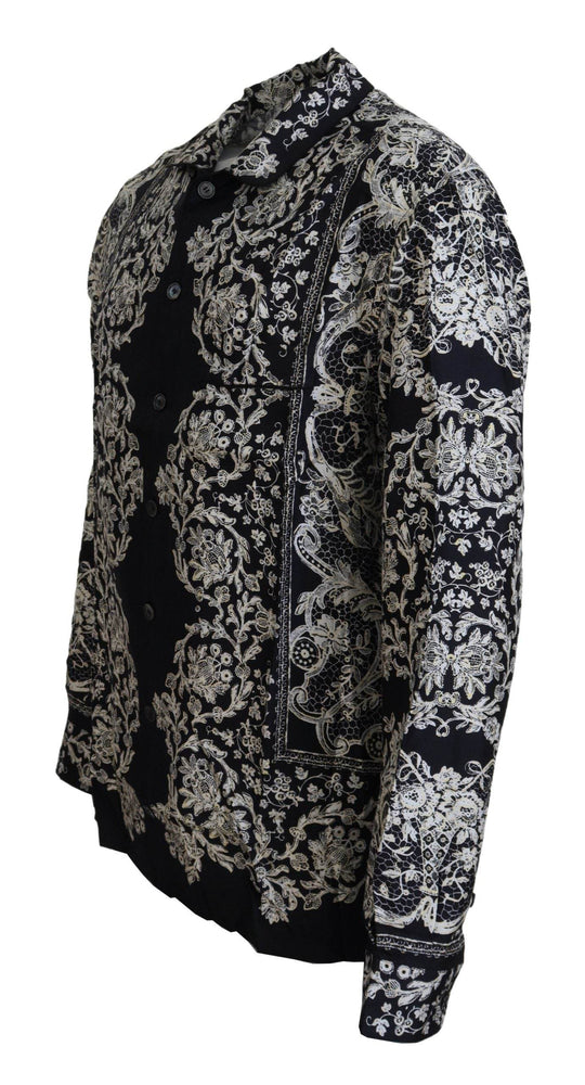 Dolce & Gabbana Elegantes Barockhemd aus Satin mit Blumenmuster - Léoré