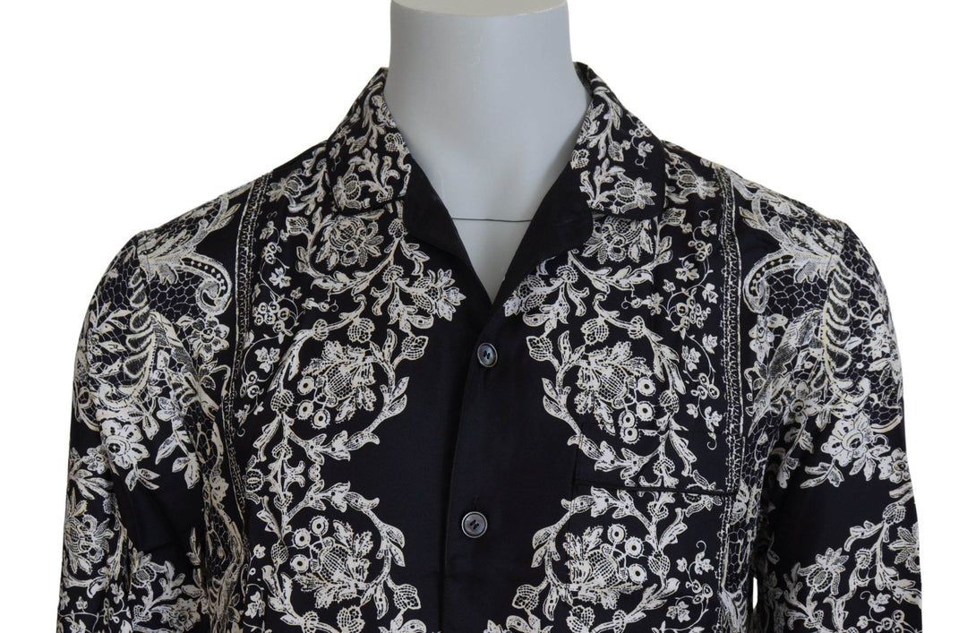 Dolce & Gabbana Elegantes Barockhemd aus Satin mit Blumenmuster - Léoré