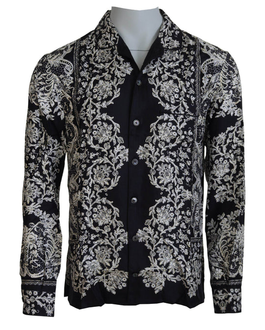 Dolce & Gabbana Elegantes Barockhemd aus Satin mit Blumenmuster - Léoré