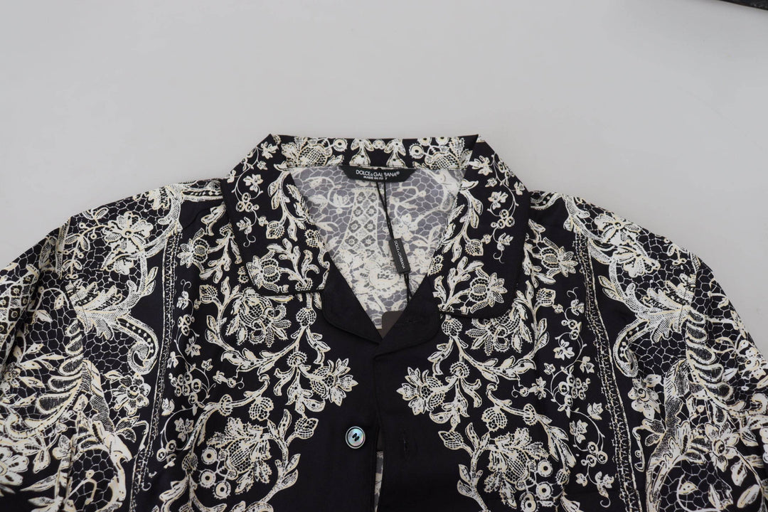 Dolce & Gabbana Elegantes Barockhemd aus Satin mit Blumenmuster - Léoré