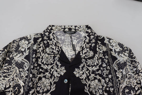 Dolce & Gabbana Elegantes Barockhemd aus Satin mit Blumenmuster - Léoré