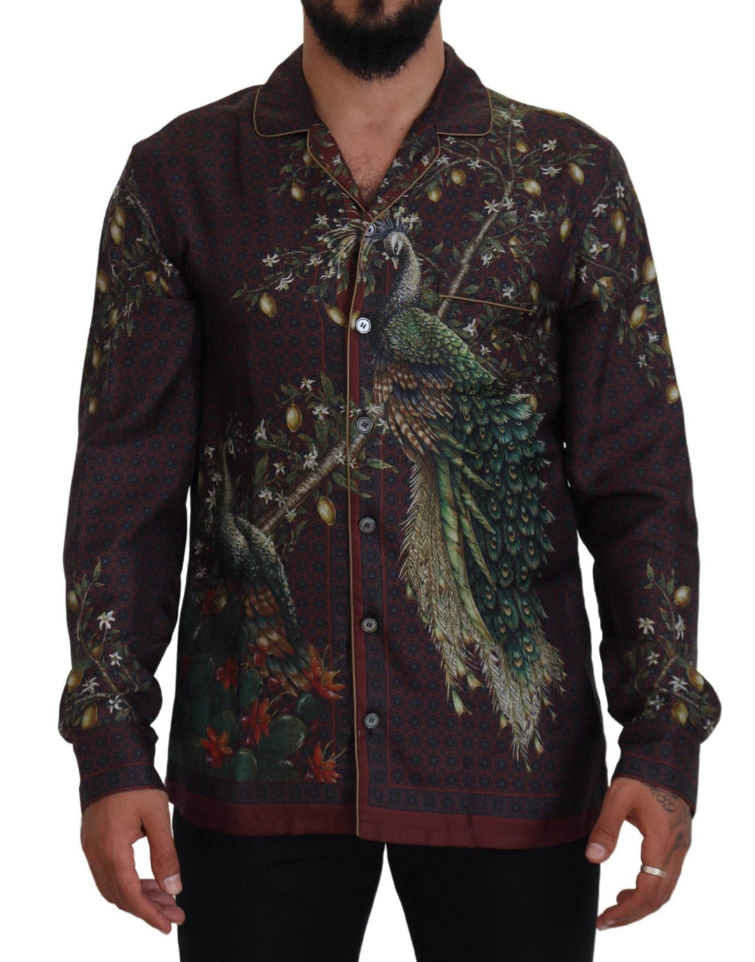 Dolce & Gabbana Elegantes Seidensatin-Hemd im Pyjama-Stil für Herren - Léoré