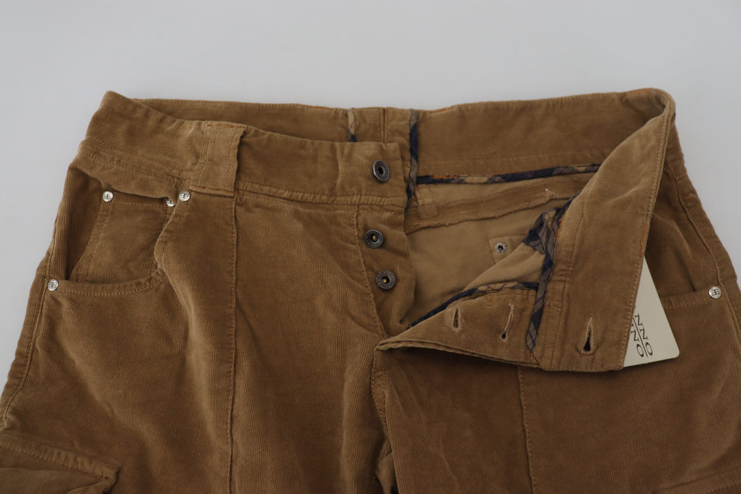 Ermanno Scervino Cargo-Hose aus braunem Baumwollcord