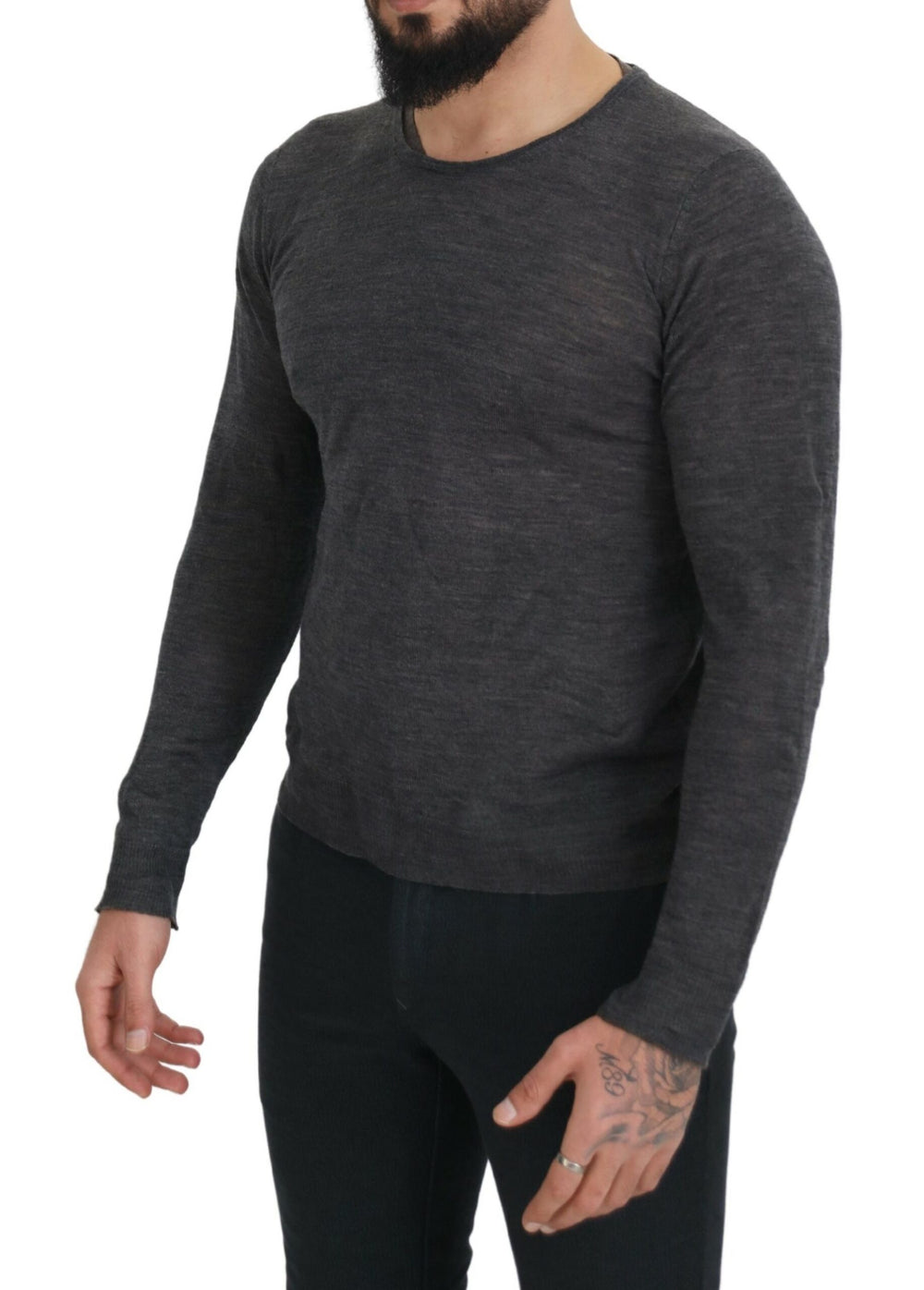 Costume National Grauer Pullover mit Rundhalsausschnitt