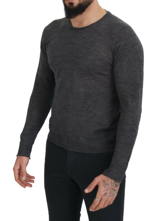 Costume National Grauer Pullover mit Rundhalsausschnitt