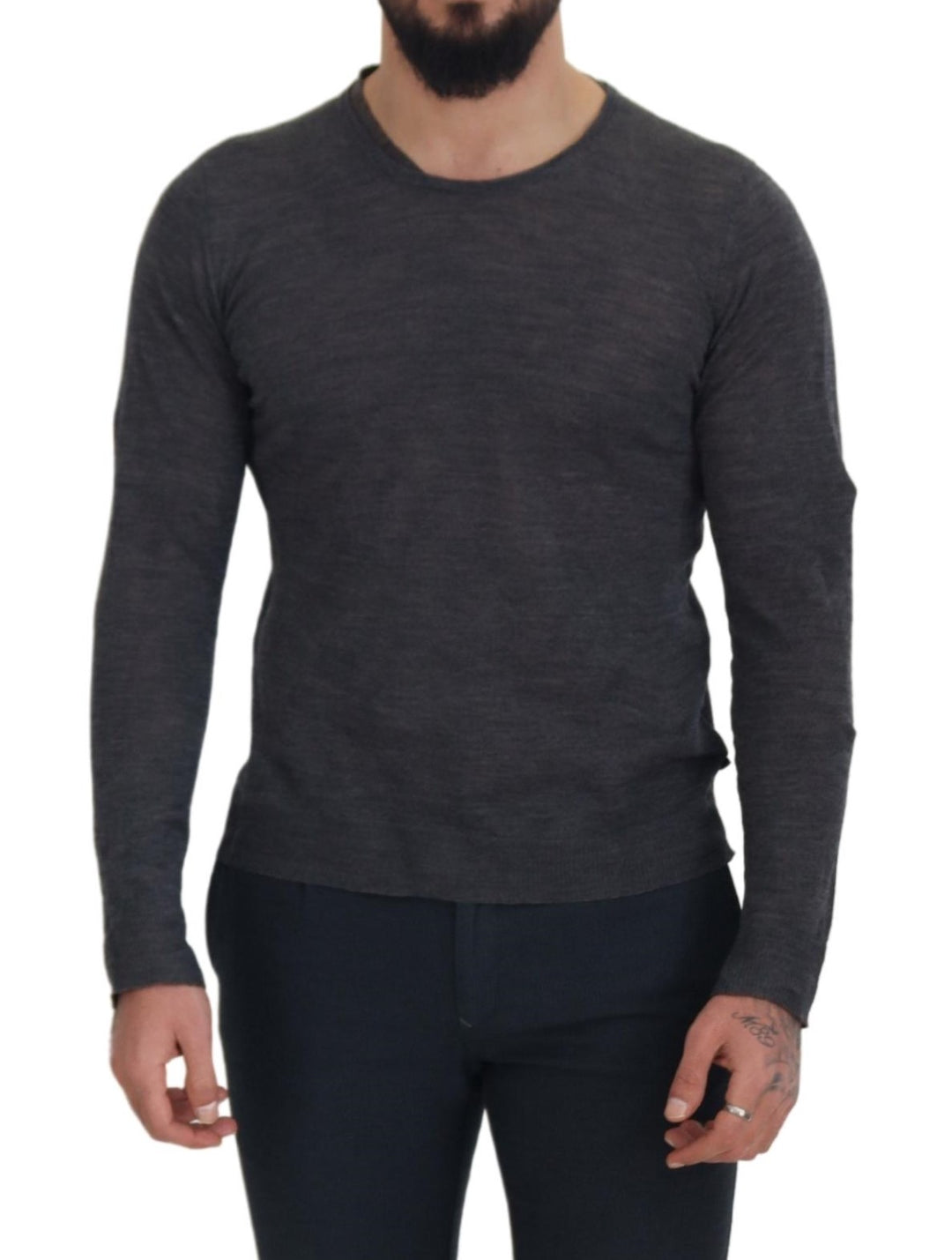Costume National Grauer Pullover mit Rundhalsausschnitt