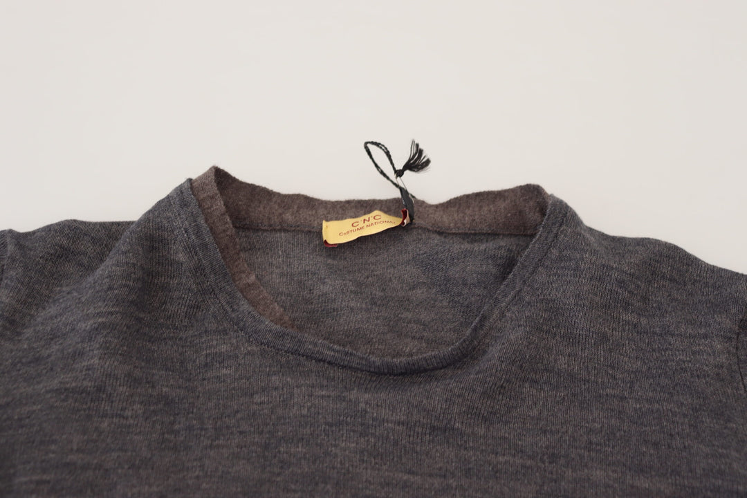 Costume National Grauer Pullover mit Rundhalsausschnitt