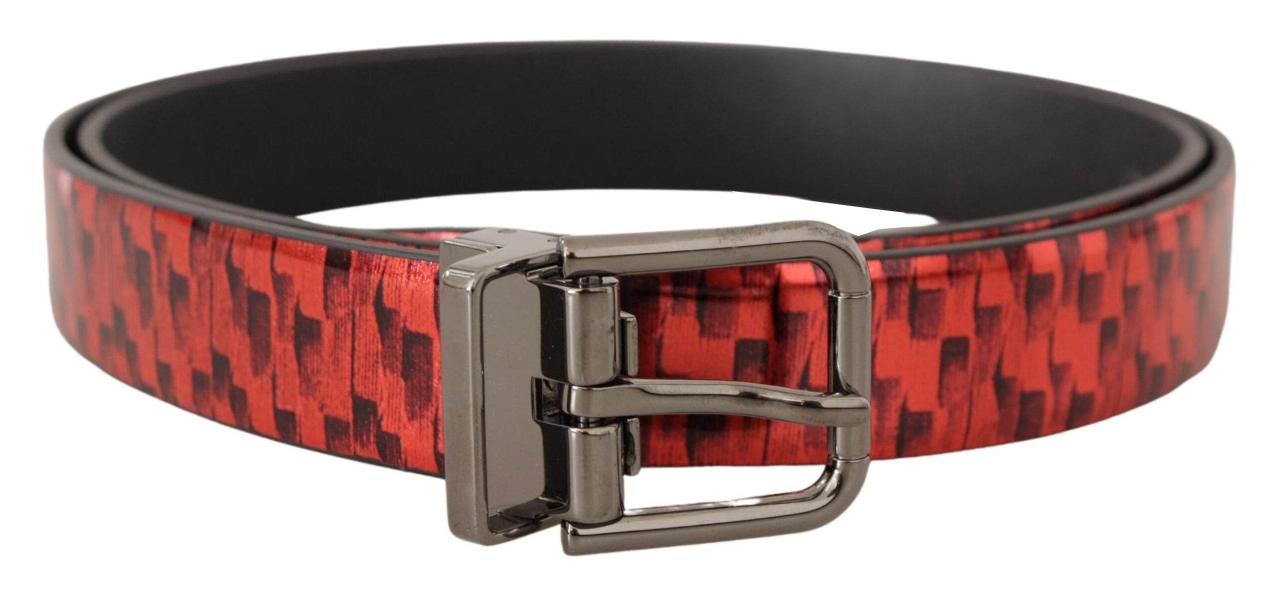 Dolce & Gabbana Eleganter roter Ledergürtel mit silberner Schnalle - Léoré