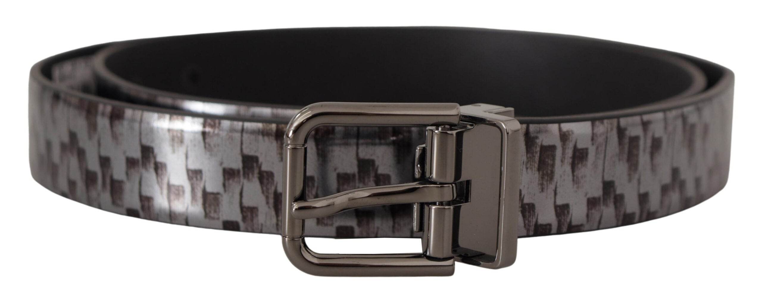 Dolce & Gabbana Glatter italienischer Ledergürtel in anspruchsvollem Grau - Léoré