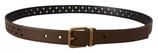 Dolce & Gabbana Eleganter brauner Ledergürtel mit goldener Schnalle - Léoré