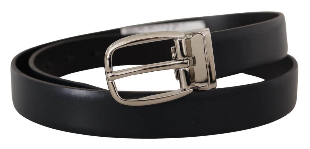 Dolce & Gabbana Eleganter schwarzer Ledergürtel mit silberner Schnalle - Léoré
