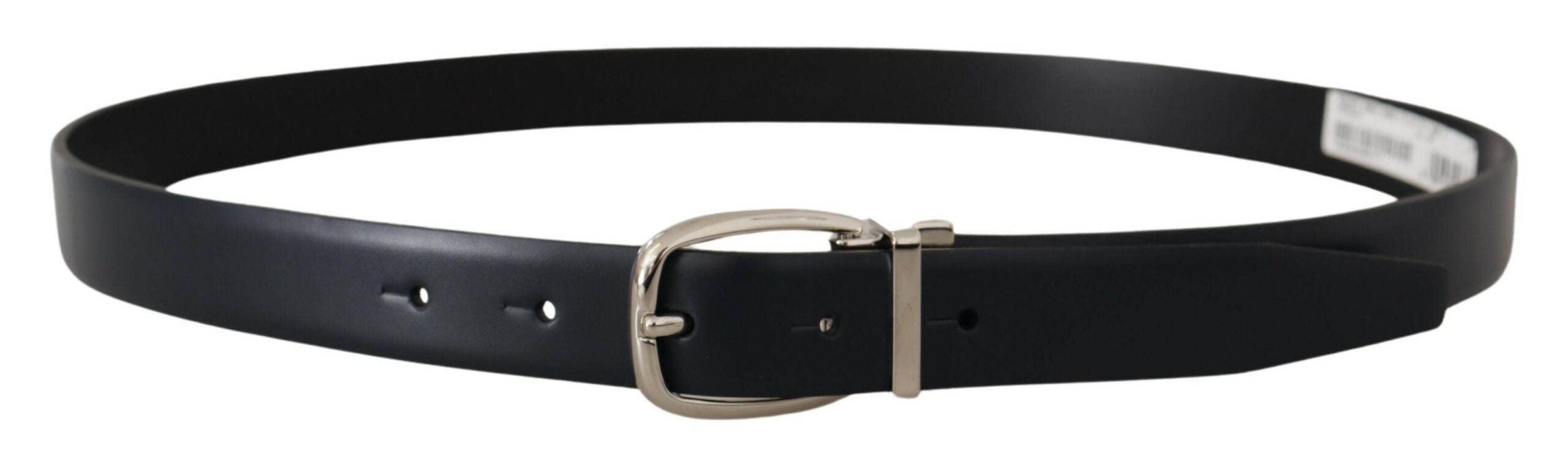 Dolce & Gabbana Eleganter schwarzer Ledergürtel mit silberner Schnalle - Léoré