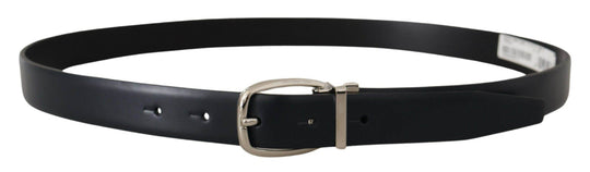 Dolce & Gabbana Eleganter schwarzer Ledergürtel mit silberner Schnalle - Léoré