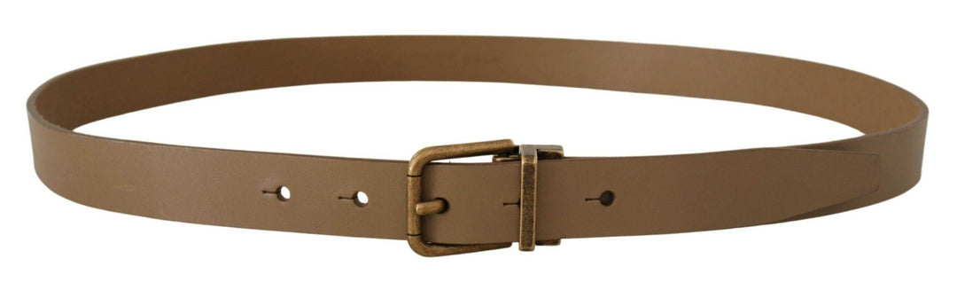 Dolce & Gabbana Eleganter brauner Ledergürtel mit messingfarbener Schnalle - Léoré