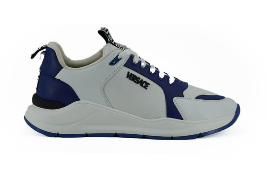 Versace Elegante Leder-Sneakers in Blau und Weiß - Léoré