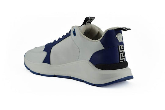 Versace Elegante Leder-Sneakers in Blau und Weiß - Léoré