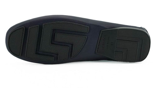 Versace Elegante marineblaue Loafers aus Kalbsleder - Léoré