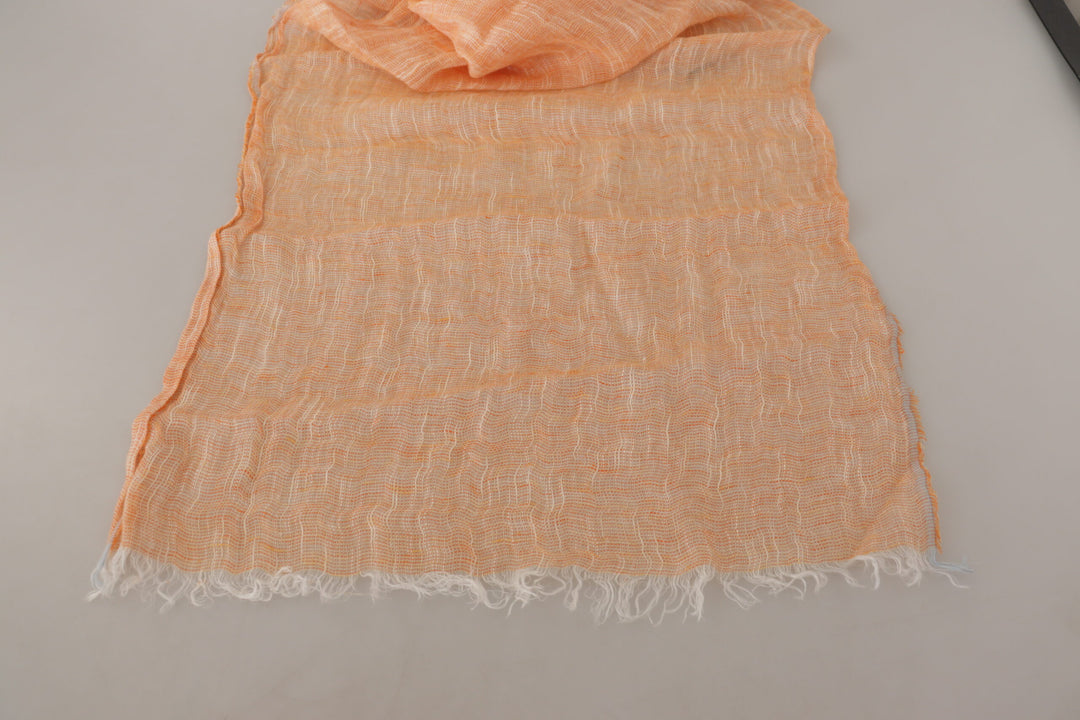 Malo Pfirsich Leinen gestrickt Schal Wrap Fransen Schal