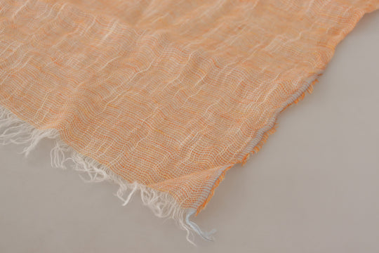 Malo Pfirsich Leinen gestrickt Schal Wrap Fransen Schal