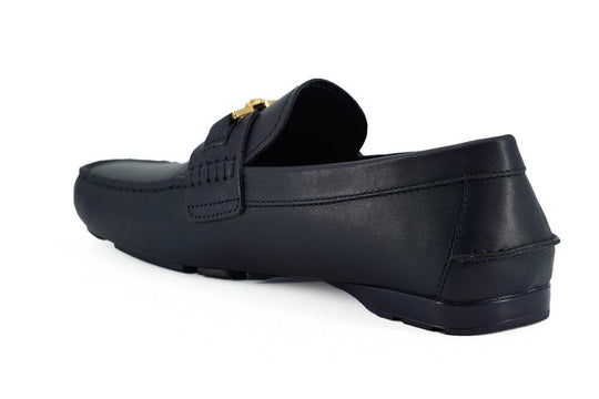 Versace Elegante marineblaue Loafers aus Kalbsleder - Léoré