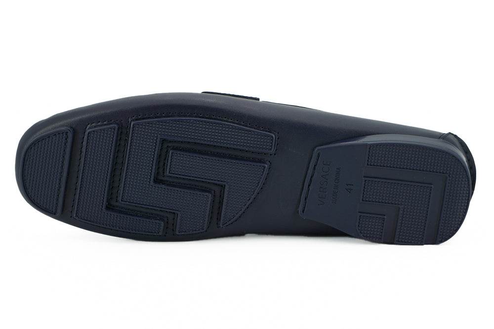 Versace Elegante marineblaue Loafers aus Kalbsleder - Léoré