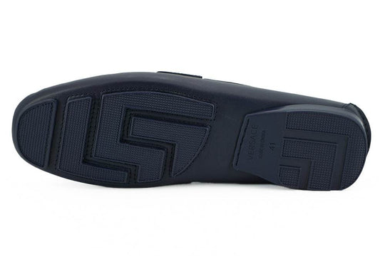 Versace Elegante marineblaue Loafers aus Kalbsleder - Léoré