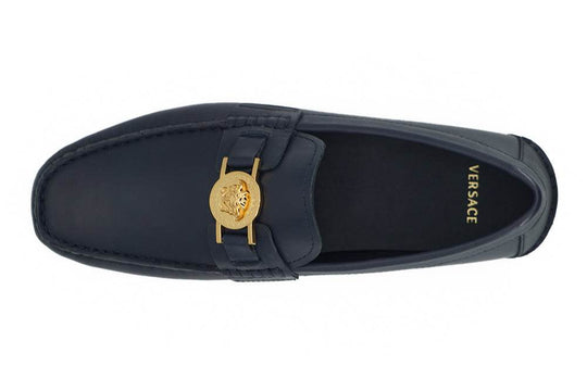 Versace Elegante marineblaue Loafers aus Kalbsleder - Léoré