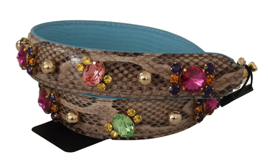 Dolce & Gabbana Elegantes Pythonleder Schulterriemen Accessoire - Léoré