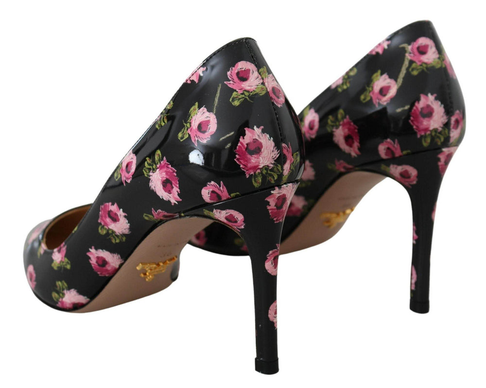 Prada Elegante Lederpumps mit Blumendruck - Léoré