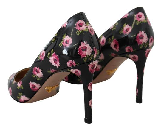 Prada Elegante Lederpumps mit Blumendruck - Léoré