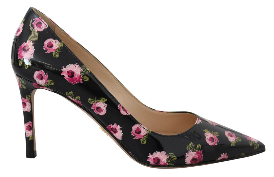 Prada Elegante Lederpumps mit Blumendruck - Léoré