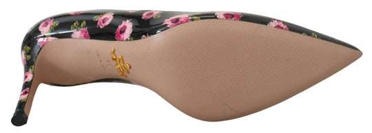 Prada Elegante Lederpumps mit Blumendruck - Léoré