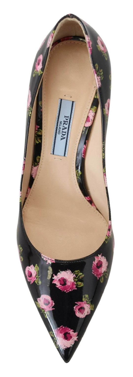 Prada Elegante Lederpumps mit Blumendruck - Léoré