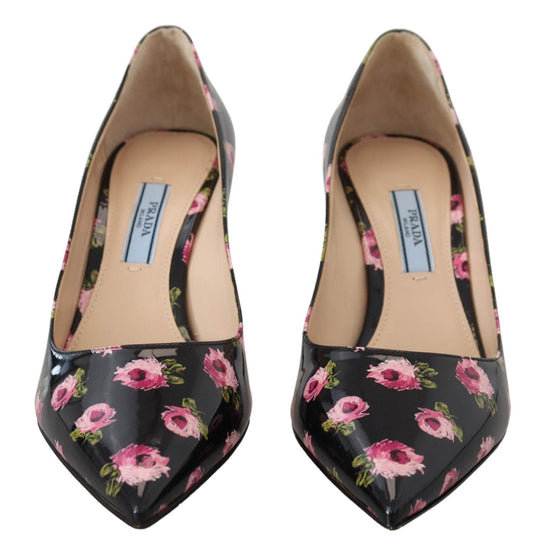 Prada Elegante Lederpumps mit Blumendruck - Léoré