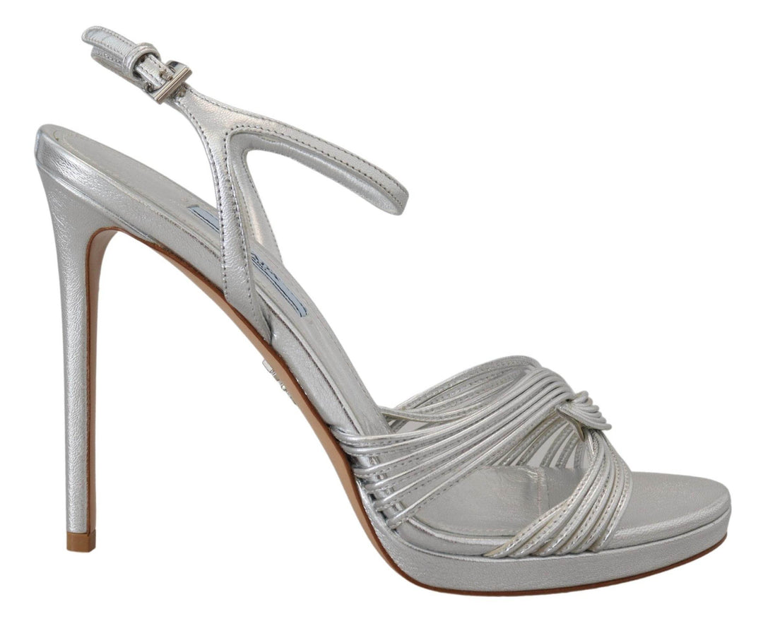 Prada Elegante Silber Stiletto Heels Sandalen - Léoré
