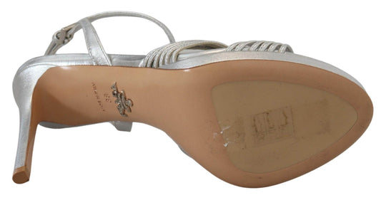 Prada Elegante Silber Stiletto Heels Sandalen - Léoré