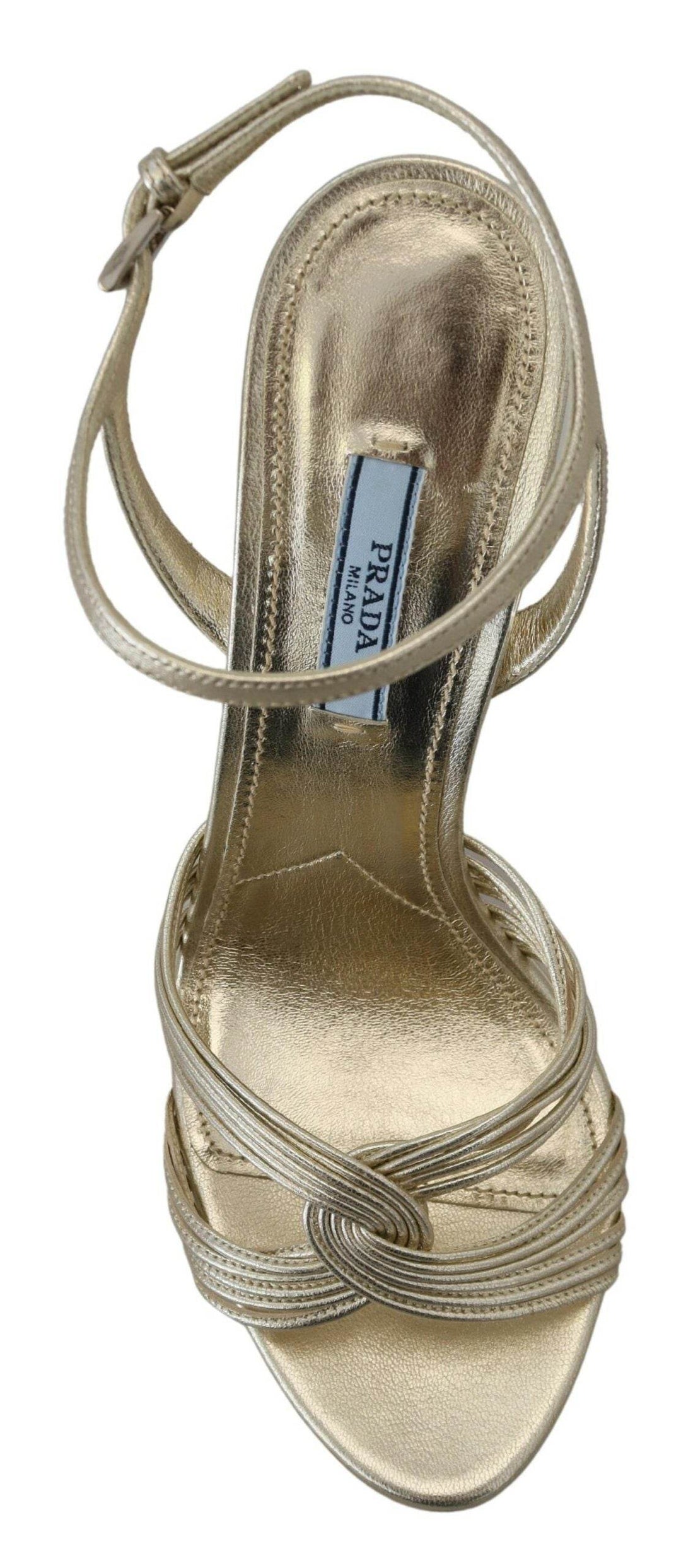 Prada Elegante goldene Stiletto-Sandalen - Léoré