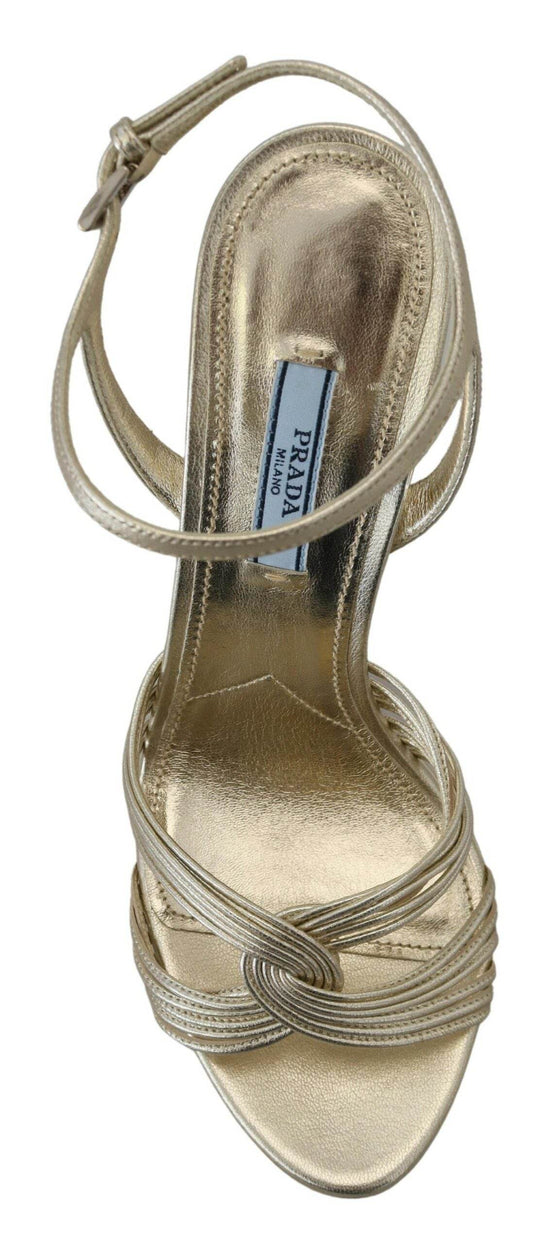 Prada Elegante goldene Stiletto-Sandalen - Léoré