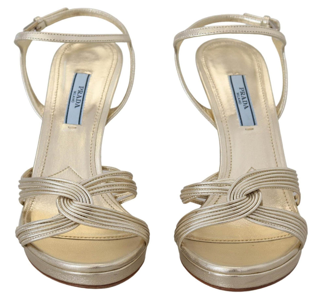 Prada Elegante goldene Stiletto-Sandalen - Léoré