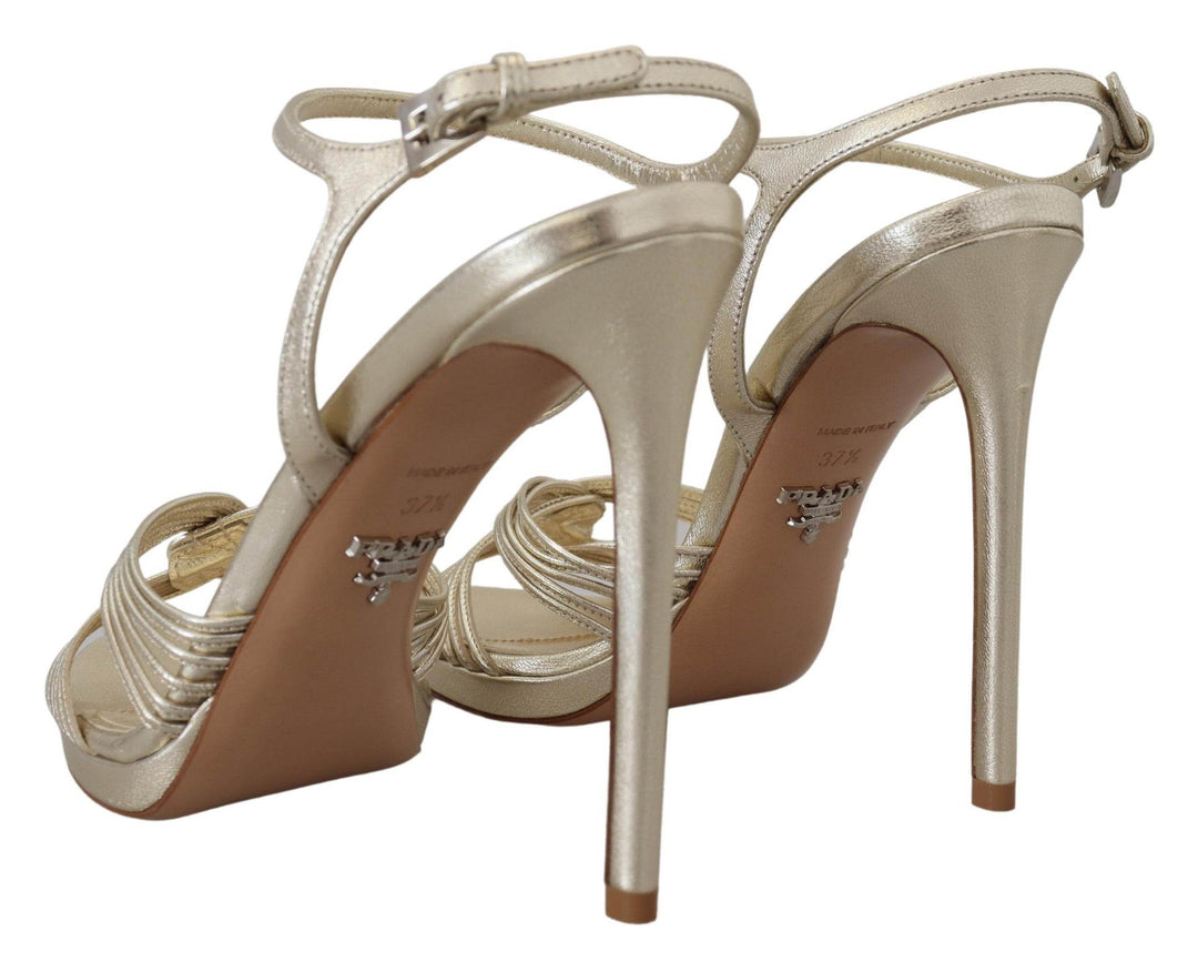 Prada Elegante goldene Stiletto-Sandalen - Léoré