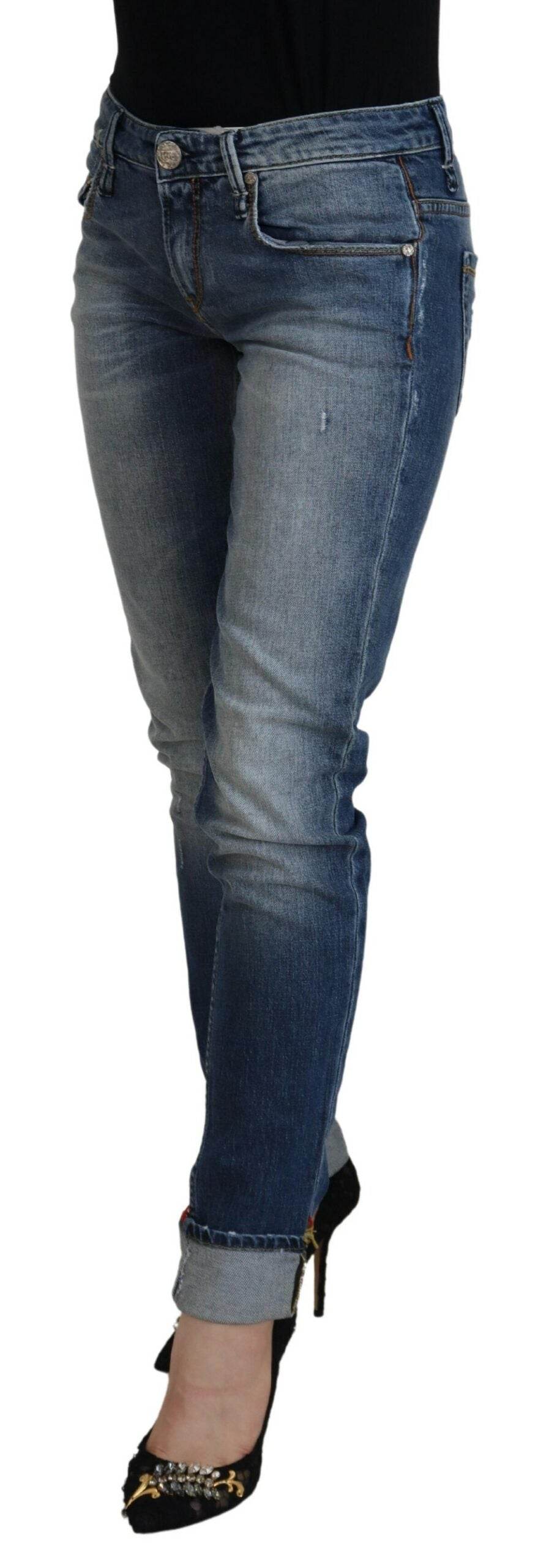 Acht Schlanke Skinny Denim-Jeans mit niedriger Taille - Léoré